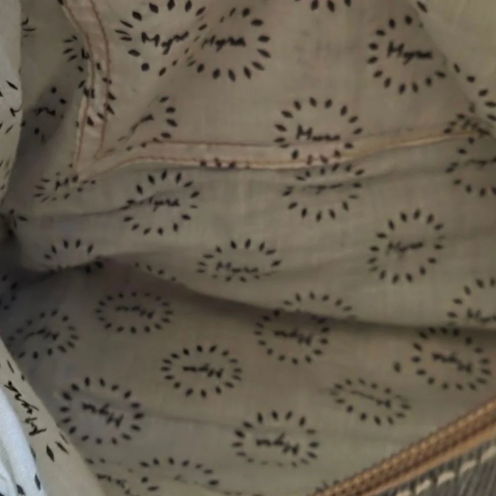 Myra Tassellated Bag. Recycled Interior Cotton, Cowhide & Leather NO STRAP - Picture 6 of 6